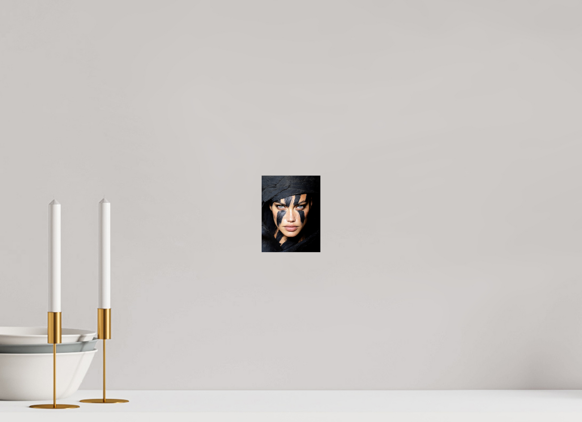 4 x 5.2″, Fine Art Print On Aluminum Dibond Charcoal Woman