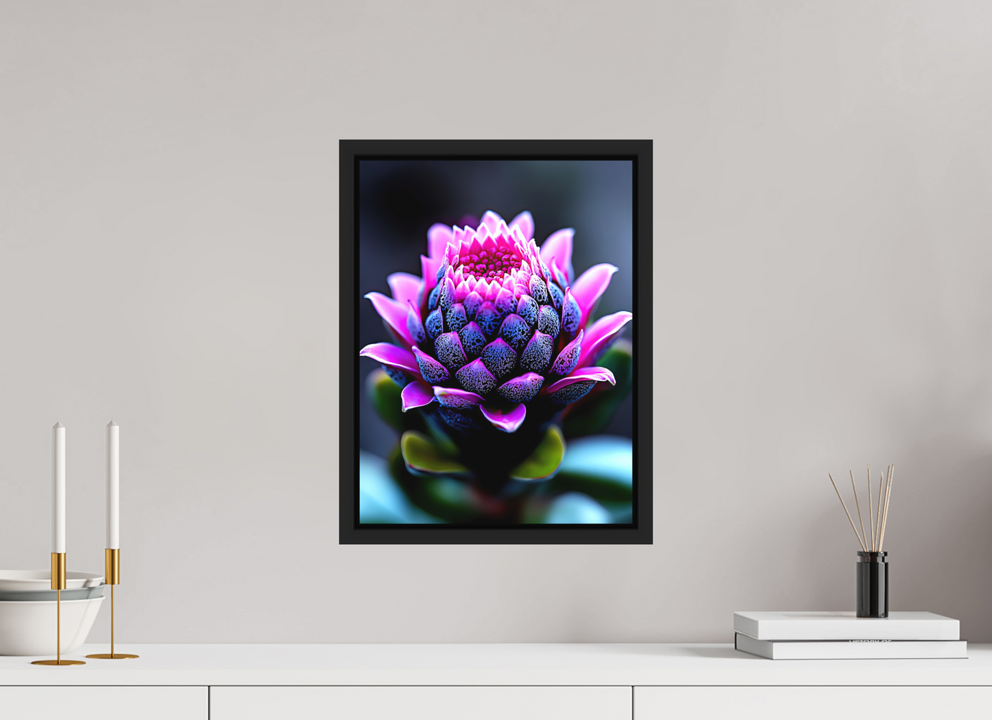 12 x 16″, Photo Print on Aluminum Backing with boarder Pink Bud Flower
