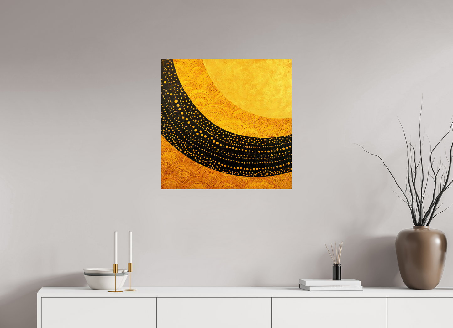 25 x 25″, Fine Art Print On Aluminum Dibond Art Deco Sun