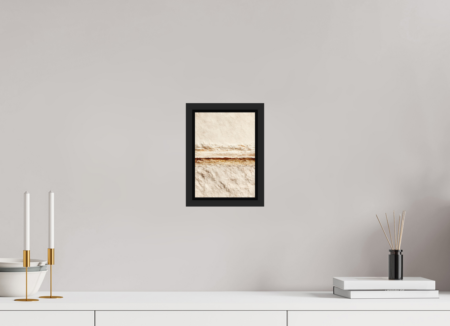 ISO A5 (14,8 x 21 cm), Fine Art Print on Aluminum Dibond with Boarder Desert Line