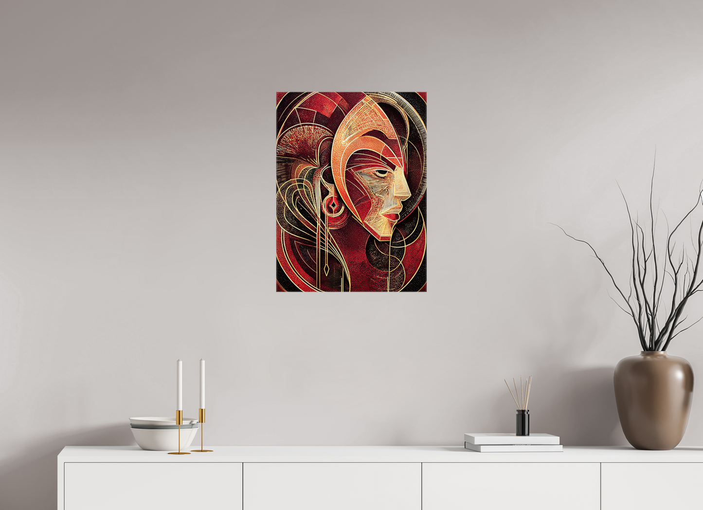 18 x 24″, Glossy Canvas Art Deco Face