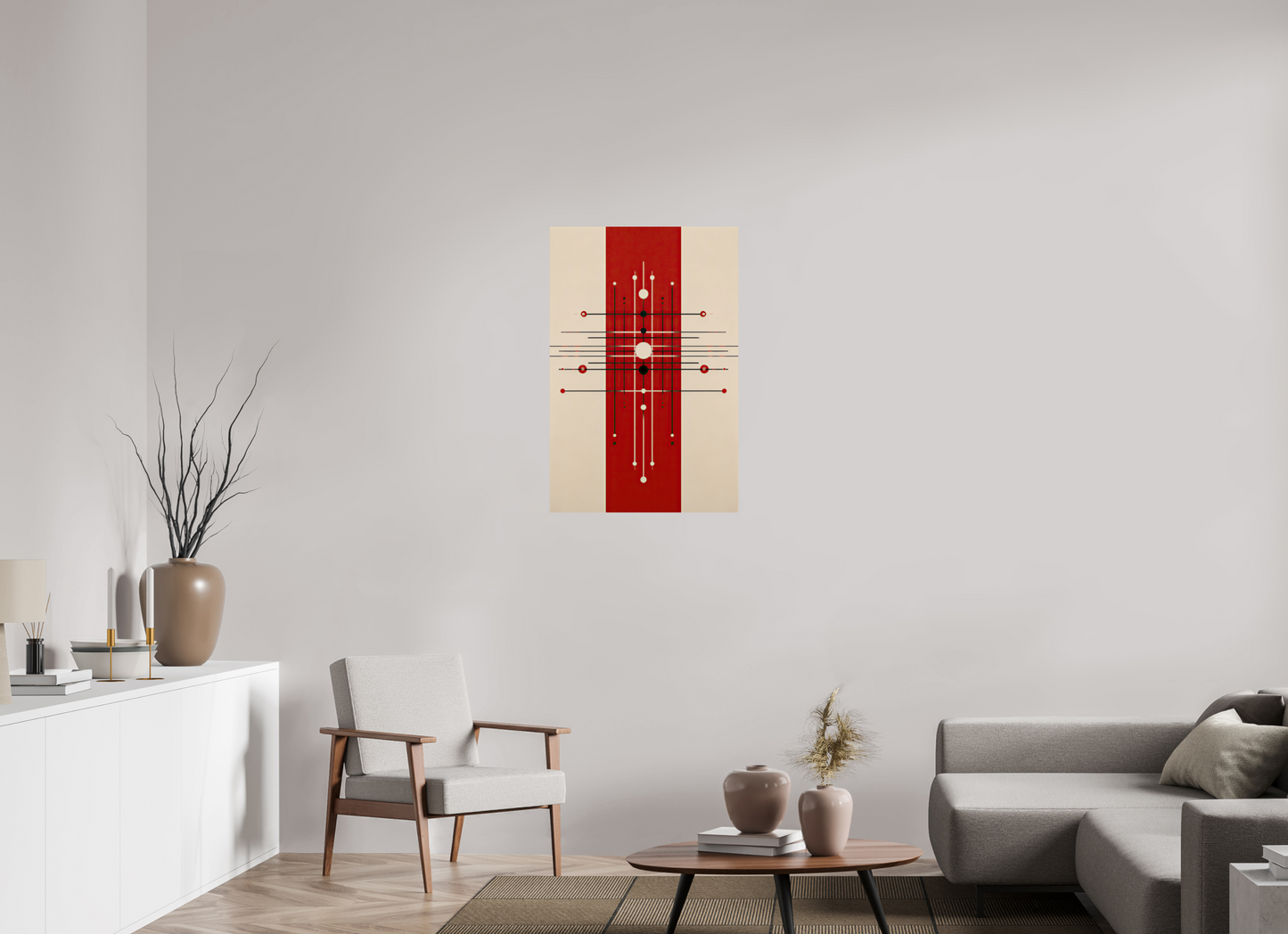 24 x 36.4″, Fine Art Print On Aluminum Dibond Red Line