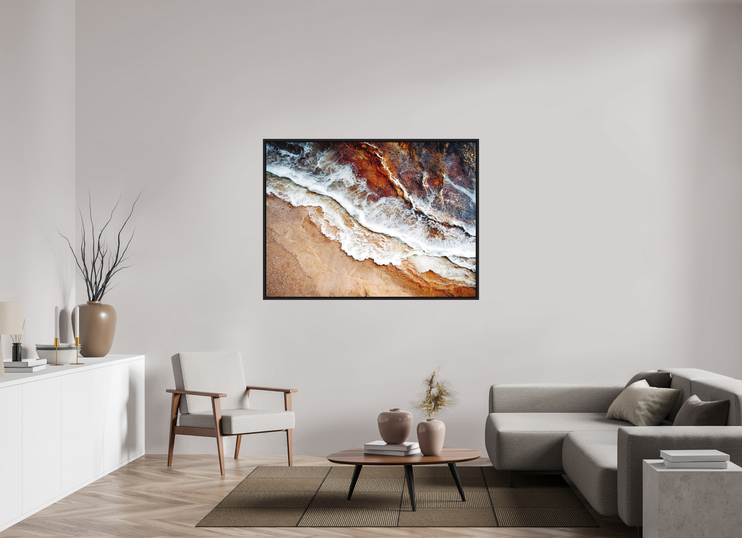 58.3 x 43″, Photo Print on Aluminum Backing with boarder Desert Water