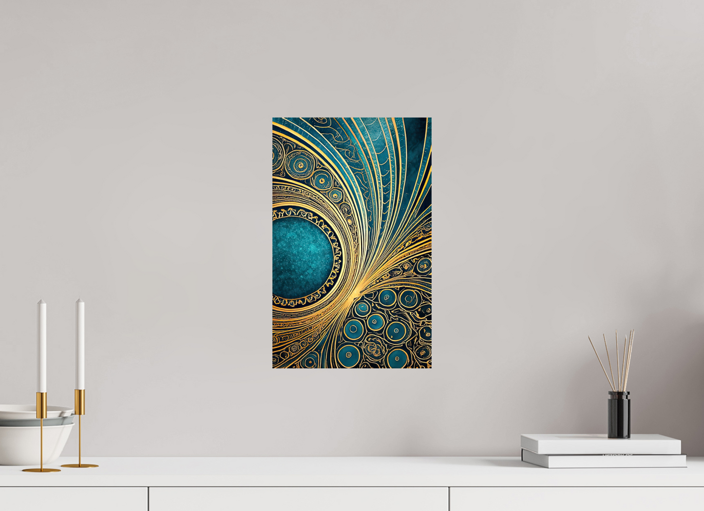 10 x 15.7″, Fine Art Print On Aluminum Dibond Art Deco Teal 2