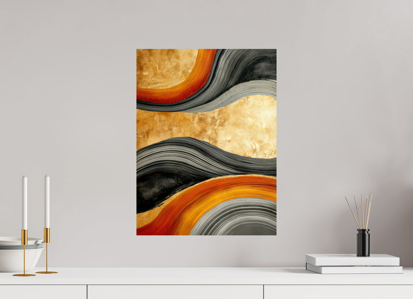 15 x 20″, Fine Art Print On Aluminum Dibond Abstract Gold Geode 3