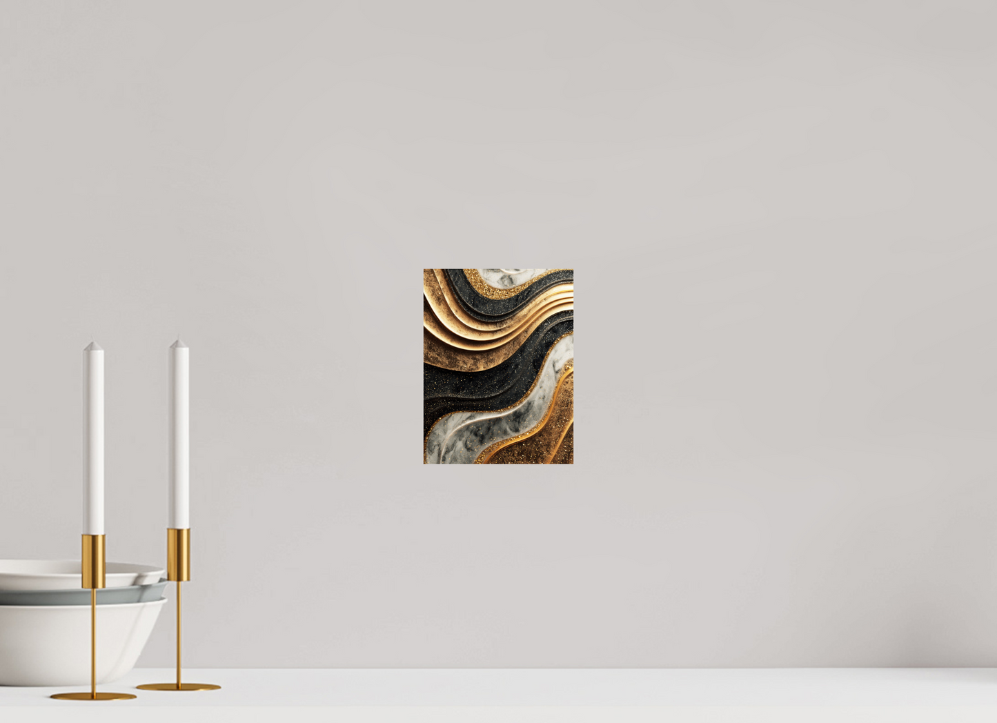 6 x 7.8″, Fine Art Print On Aluminum Dibond Gold Marble Swirl
