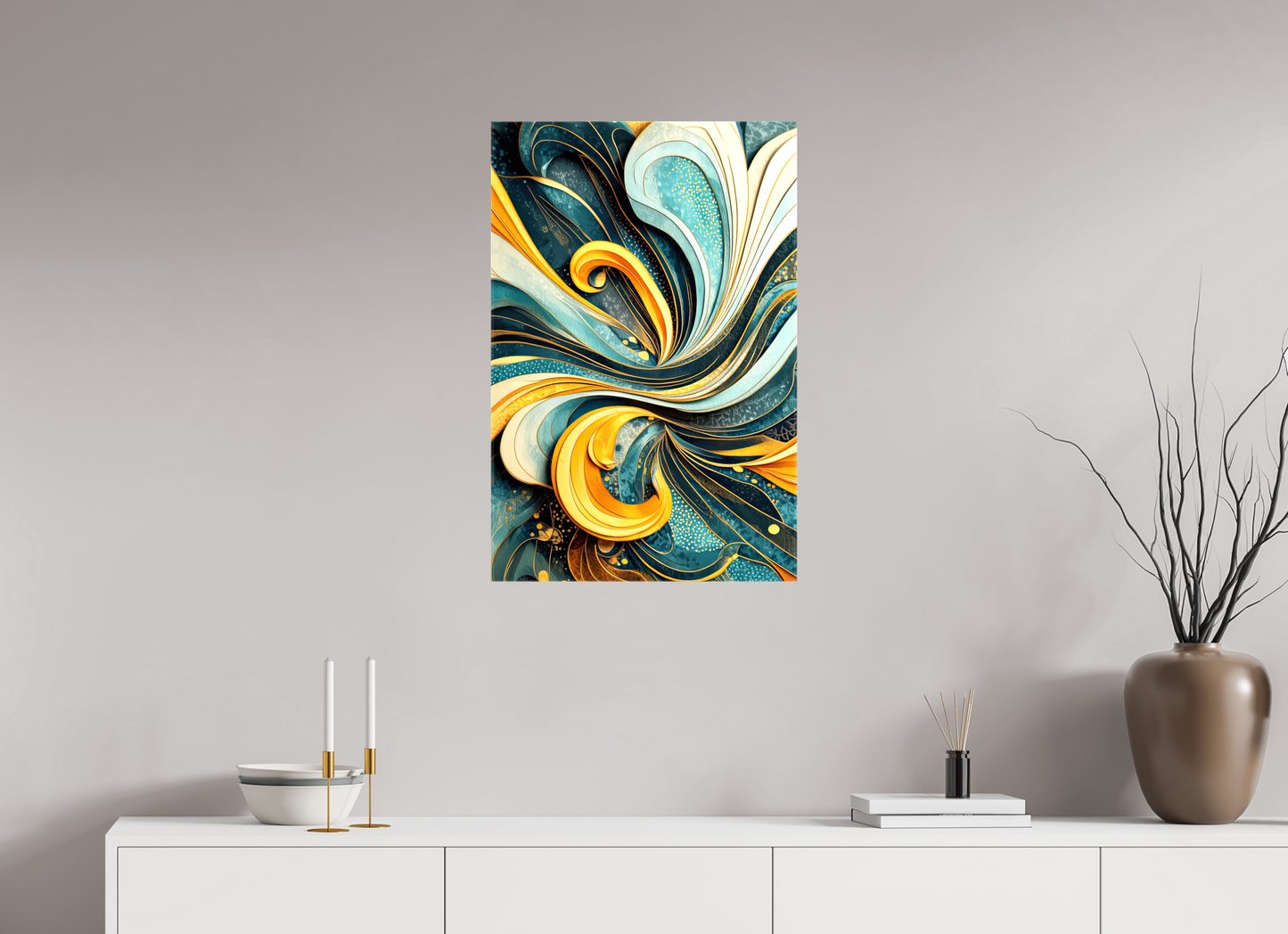 20 x 30.2″, Glossy Canvas Abstract Swirl