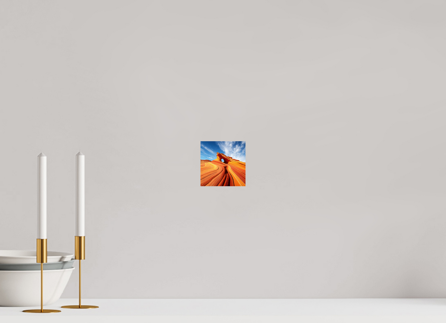4 x 4″, Fine Art Print On Aluminum Dibond Desert Rock Formation