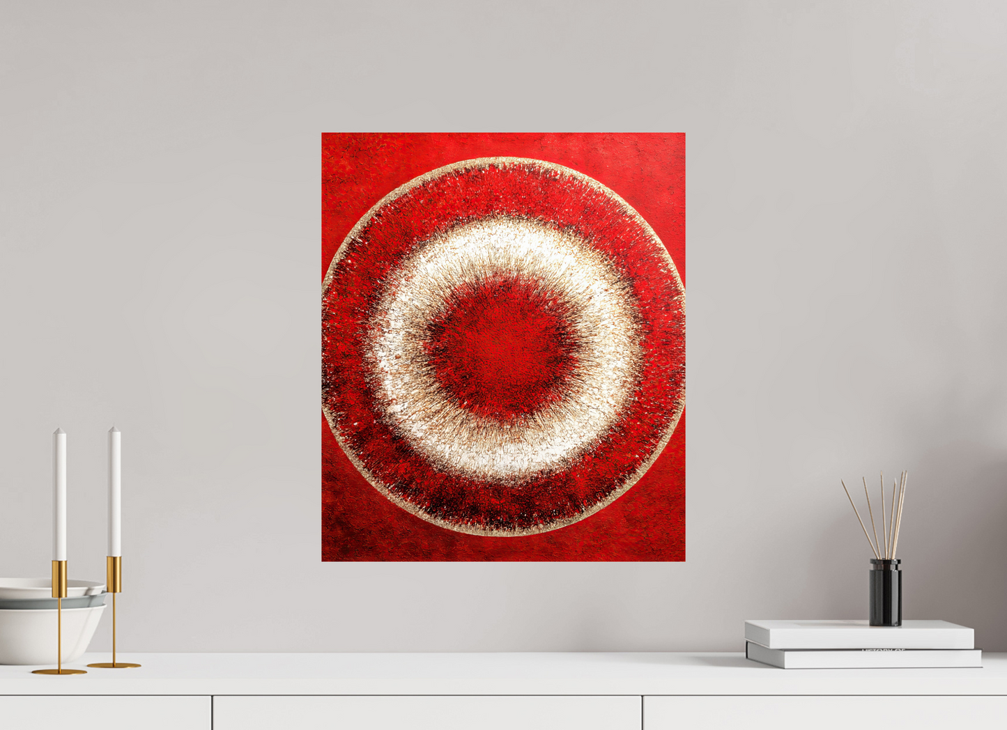 16 x 18.9″, Fine Art Print On Aluminum Dibond Abstract Red Eye