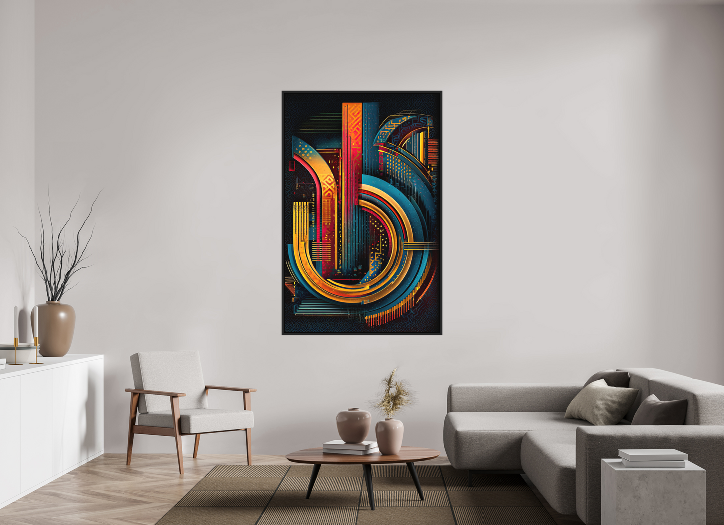 43 x 66.1″, Photo Print on Aluminum Backing with boarder Abstract Jazz