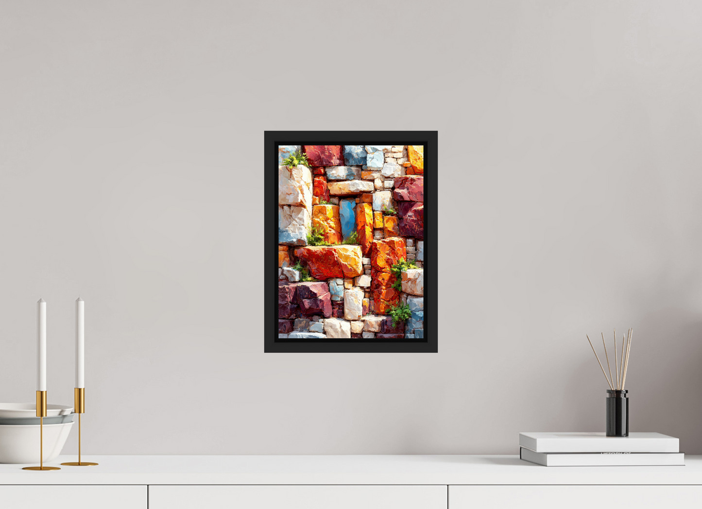 9 x 12″, Fine Art Print on Aluminum Dibond with Boarder Desert Rocks