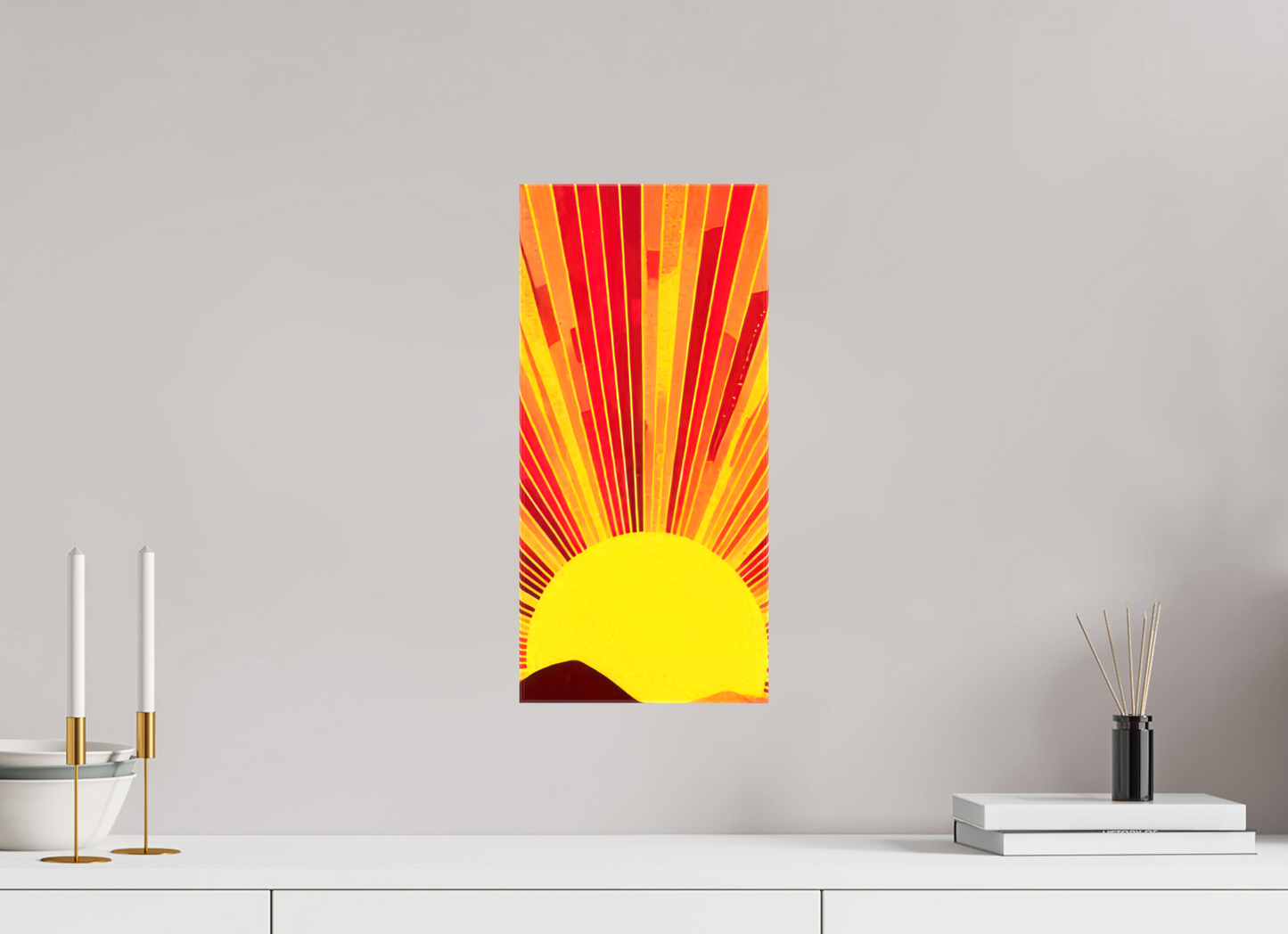 8 x 17″, Glossy Canvas Abstract Desert Sun