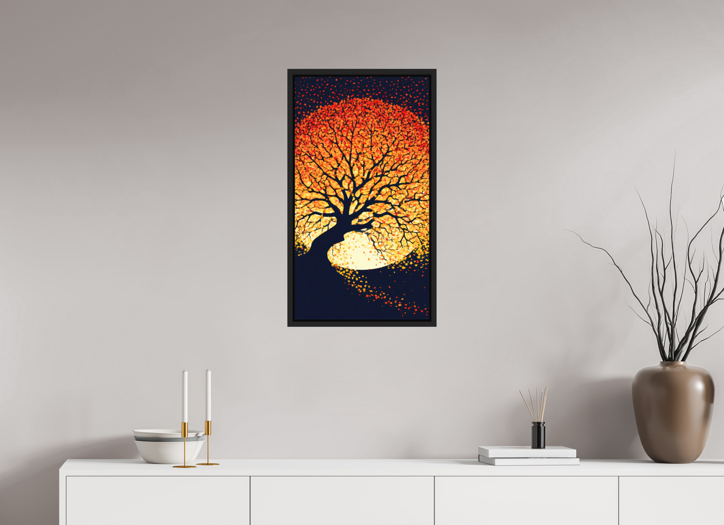 16 x 28.9″, Photo Print on Aluminum Backing with boarder Autumn Moon
