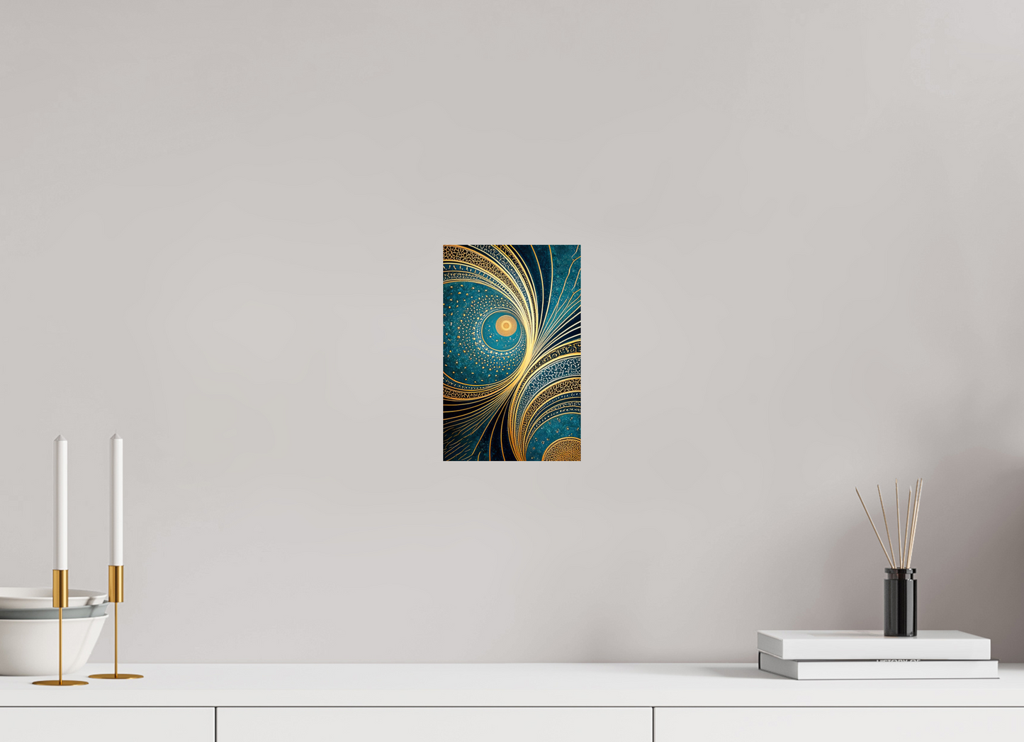 6 x 9.4″, Fine Art Print On Aluminum Dibond Art Deco Teal 3