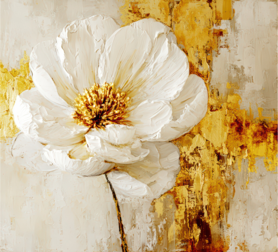 Main image White and Gold Flower 3