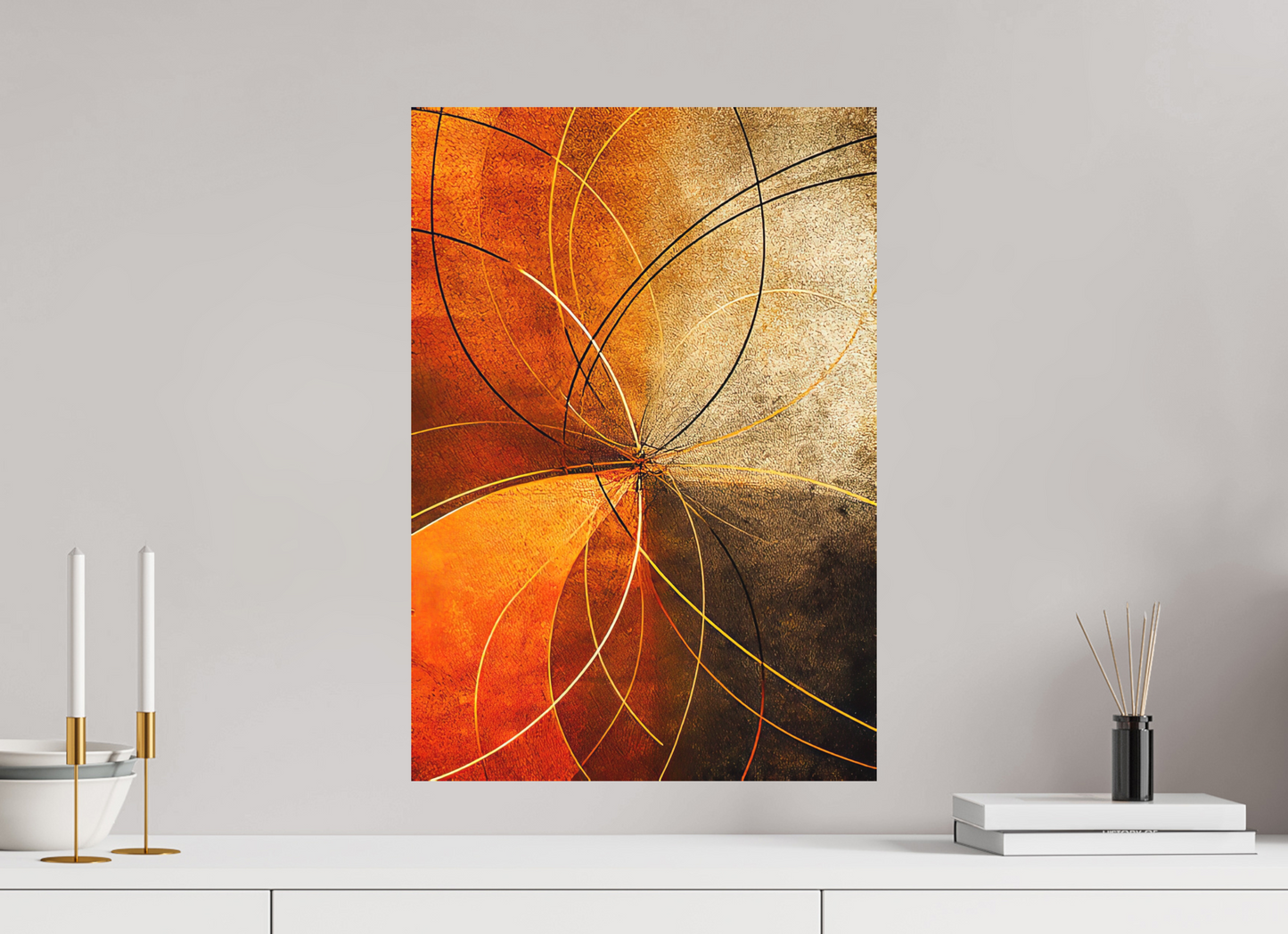 16 x 23.1″, Photo Print on Aluminum Backing Abstract Rust Circles