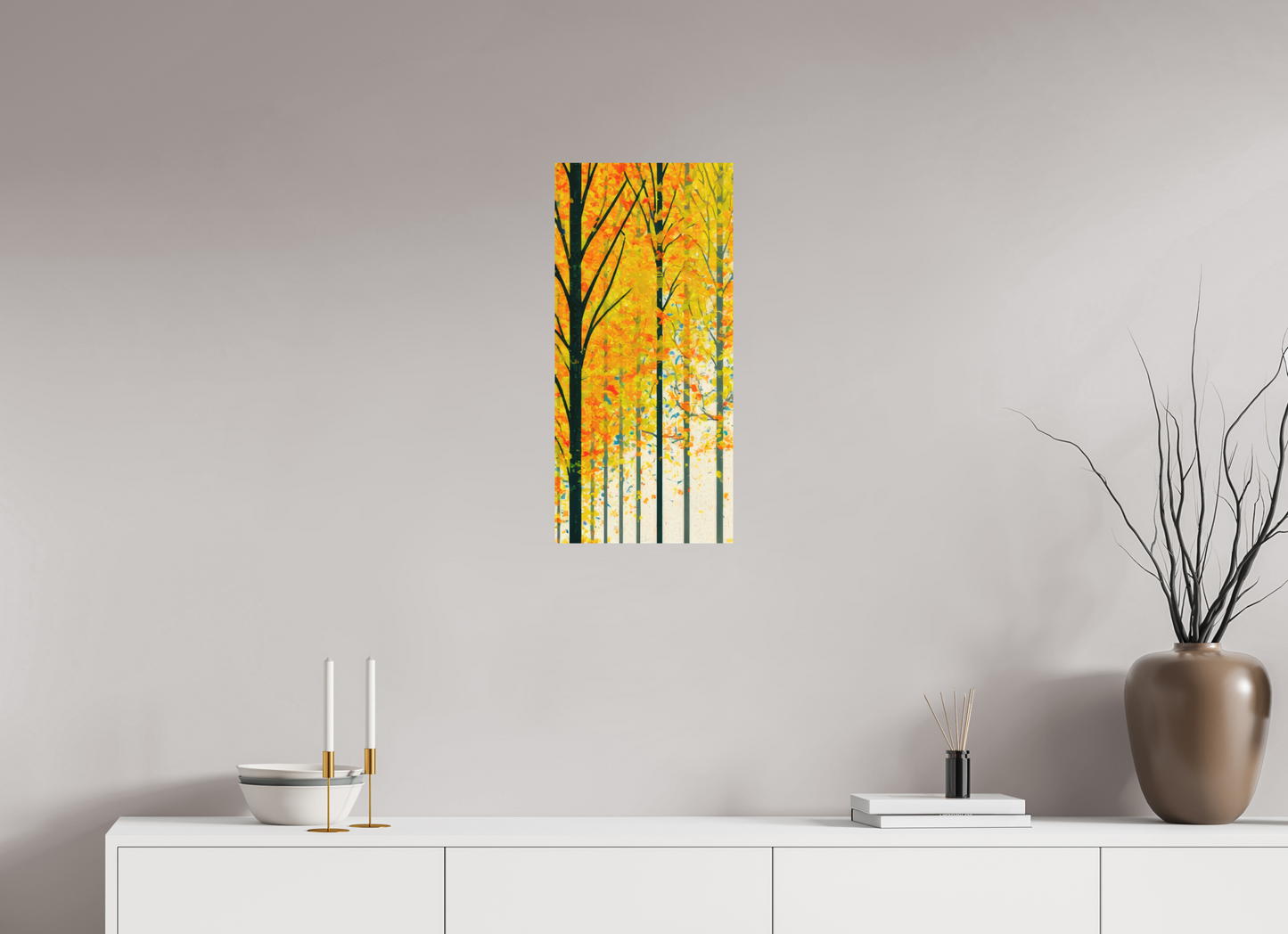 12 x 25.6″, Photo Print on Aluminum Backing Autumn Trees