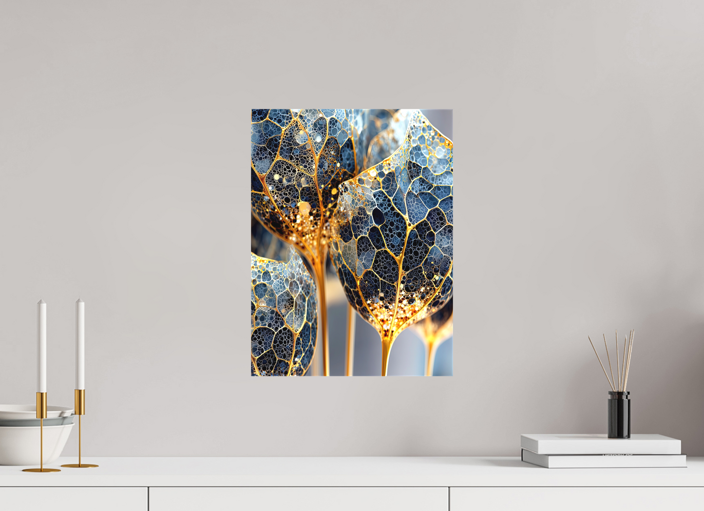 12 x 16″, Textile on Canvas Luxury Glass Flowers
