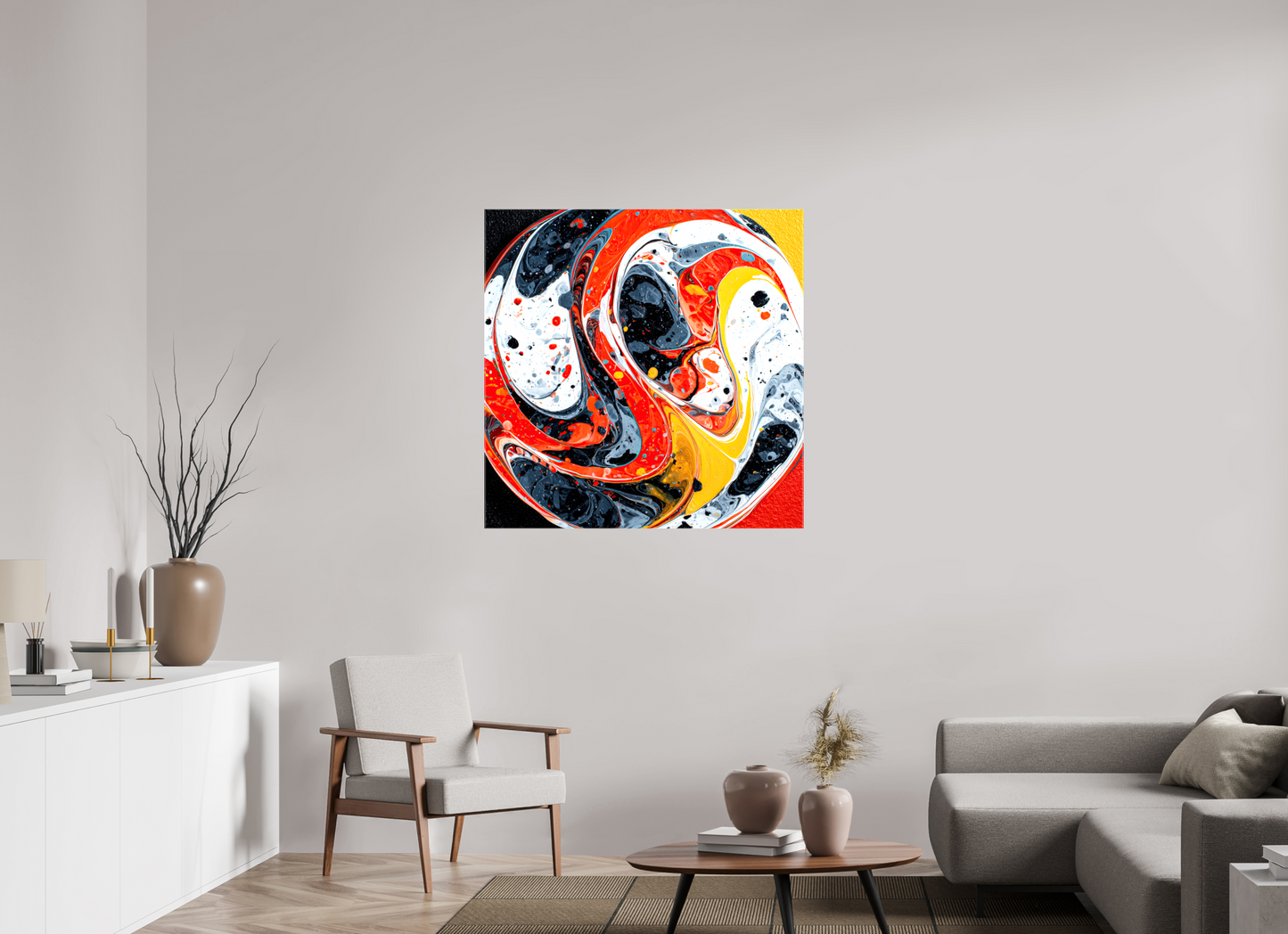 40 x 40″, Glossy Canvas Marble