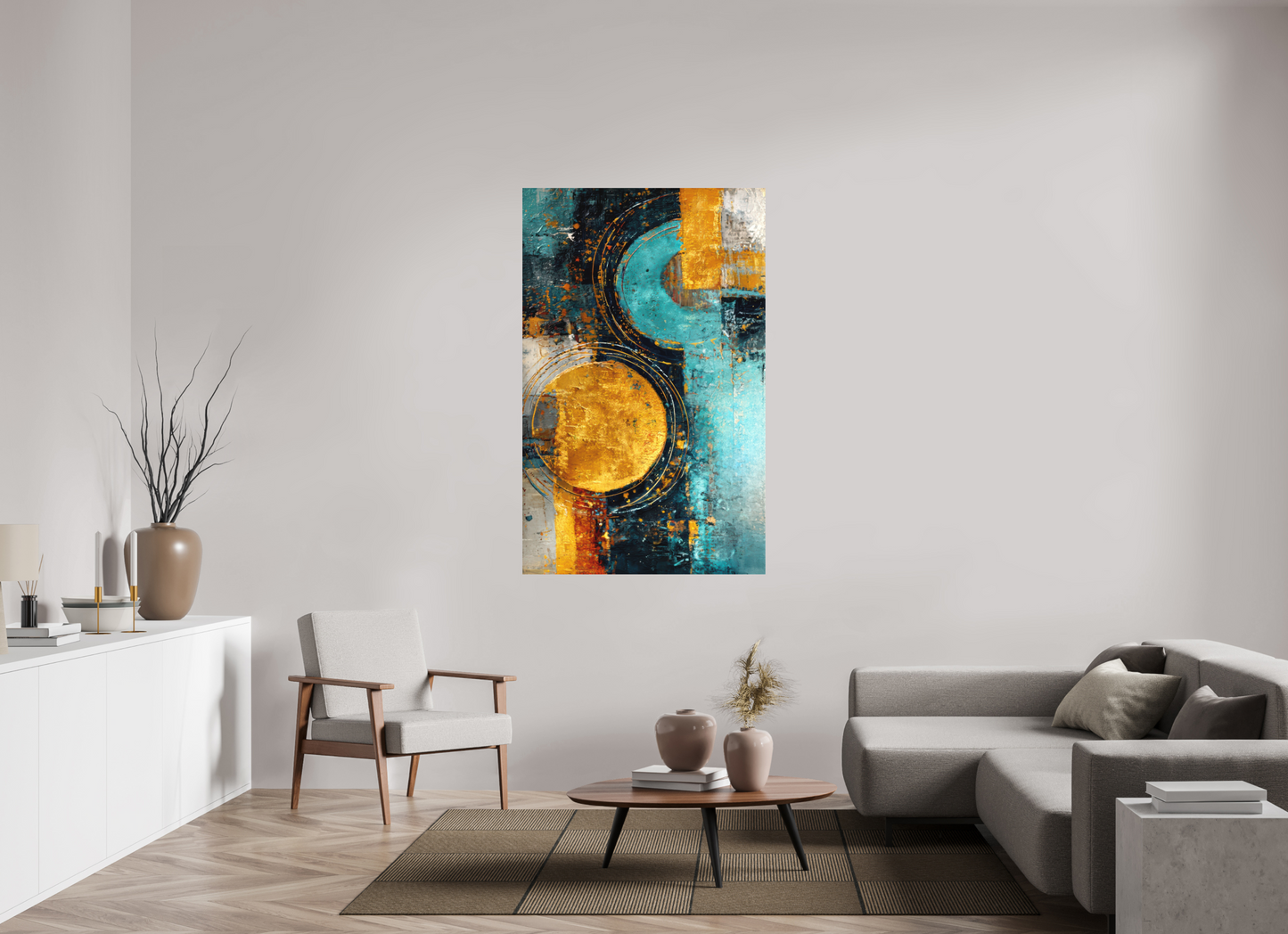 39 x 62″, Photo Print on Aluminum Backing Abstract Gold Paint 2