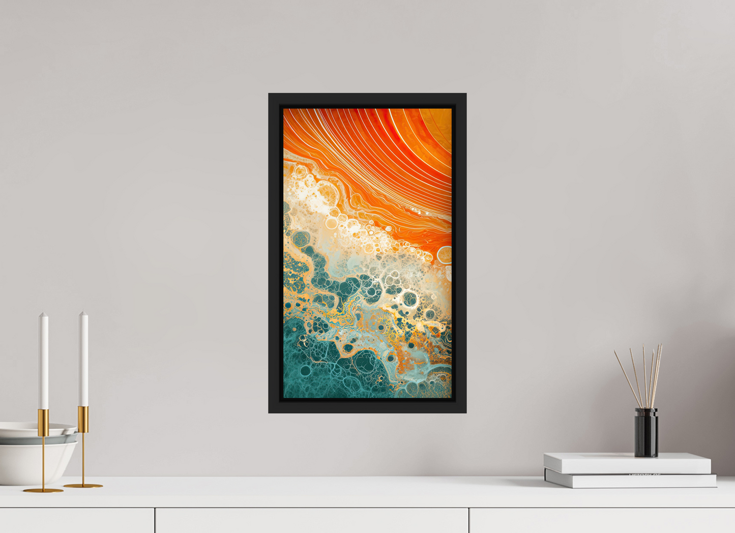 10 x 17.2″, Fine Art Print on Aluminum Dibond with Boarder Abstract Desert Beach