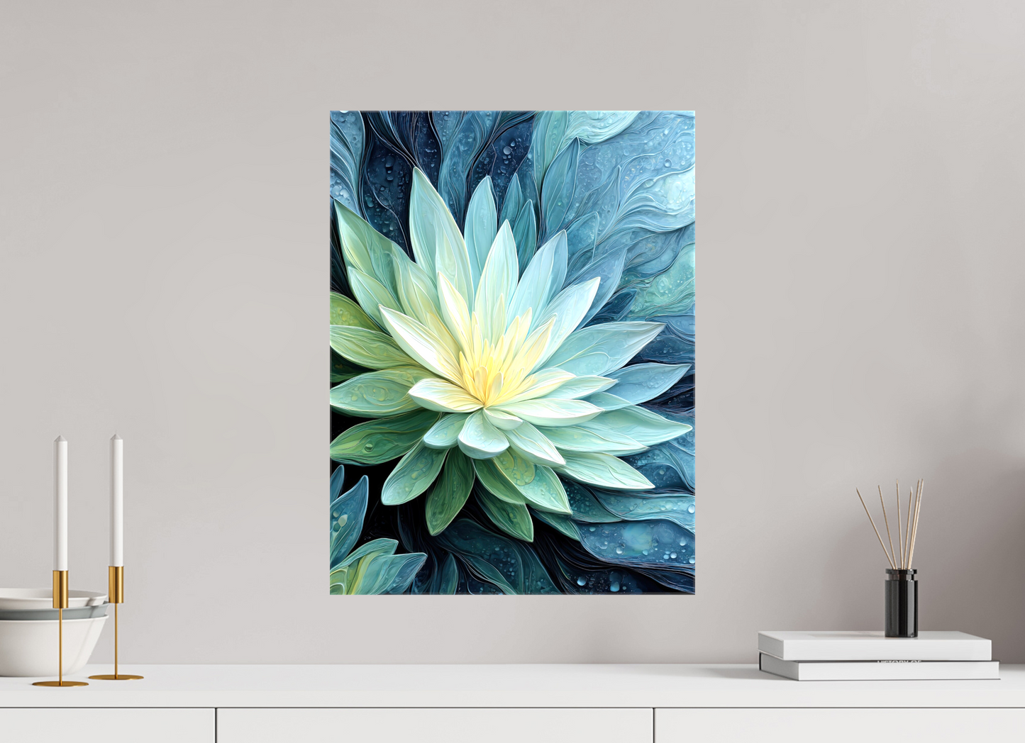 15 x 20″, Glossy Canvas Blue Lily