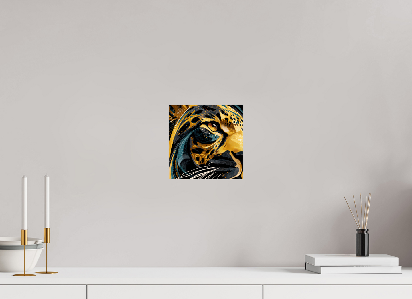 8 x 8″, Fine Art Print On Aluminum Dibond Abstract Panther