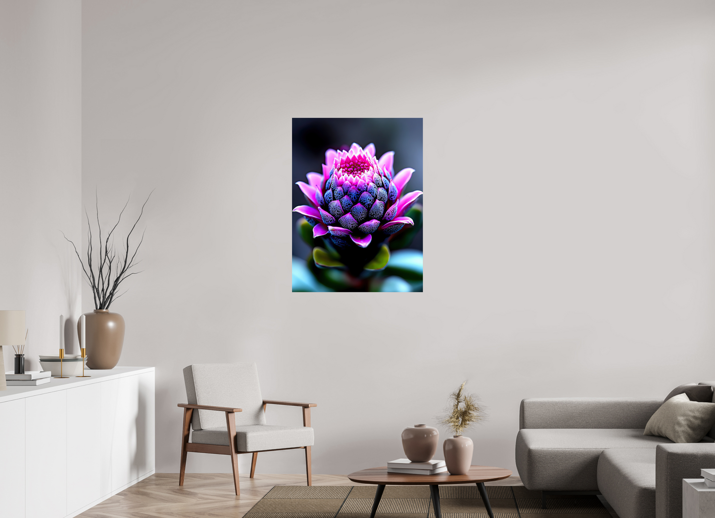 30 x 40″, Fine Art Print On Aluminum Dibond Pink Bud Flower
