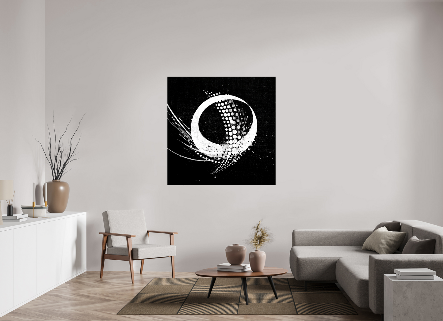 50 x 50″, Glossy Canvas Sputnik