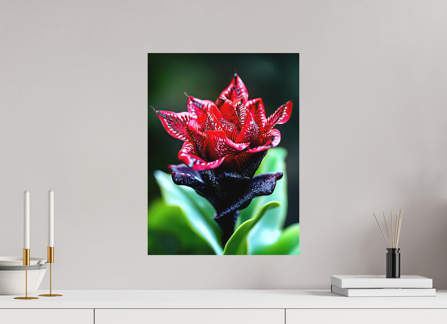 15 x 20″, Photo Print on Aluminum Backing Red Zebra Flower