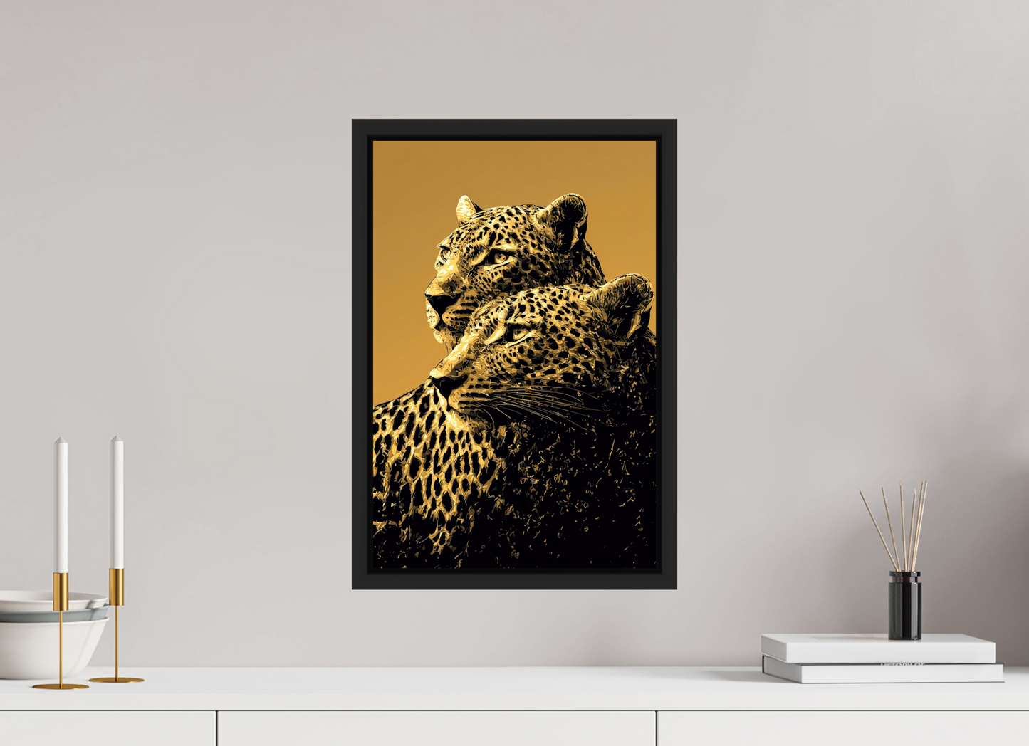 12 x 18.1″, Fine Art Print on Aluminum Dibond with Boarder Desert Cheetahs