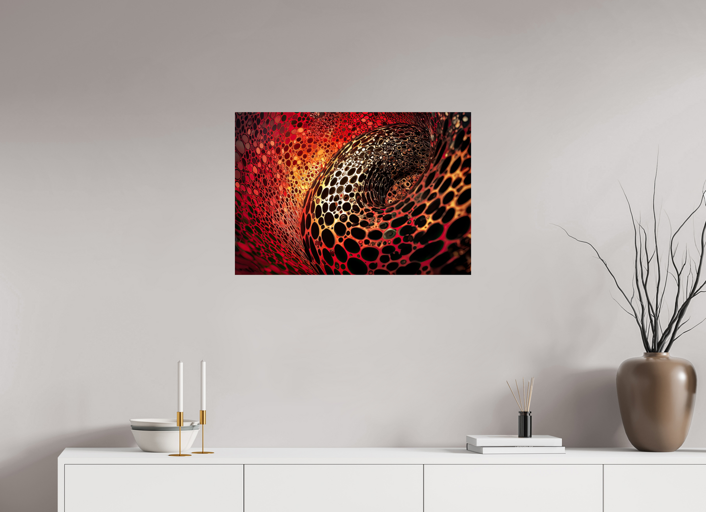 29 x 20″, Fine Art Print On Aluminum Dibond Red Leopard