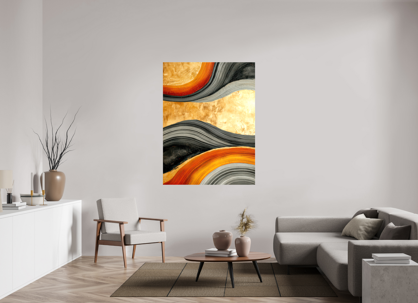 45 x 60″, Glossy Canvas Abstract Gold Geode 3