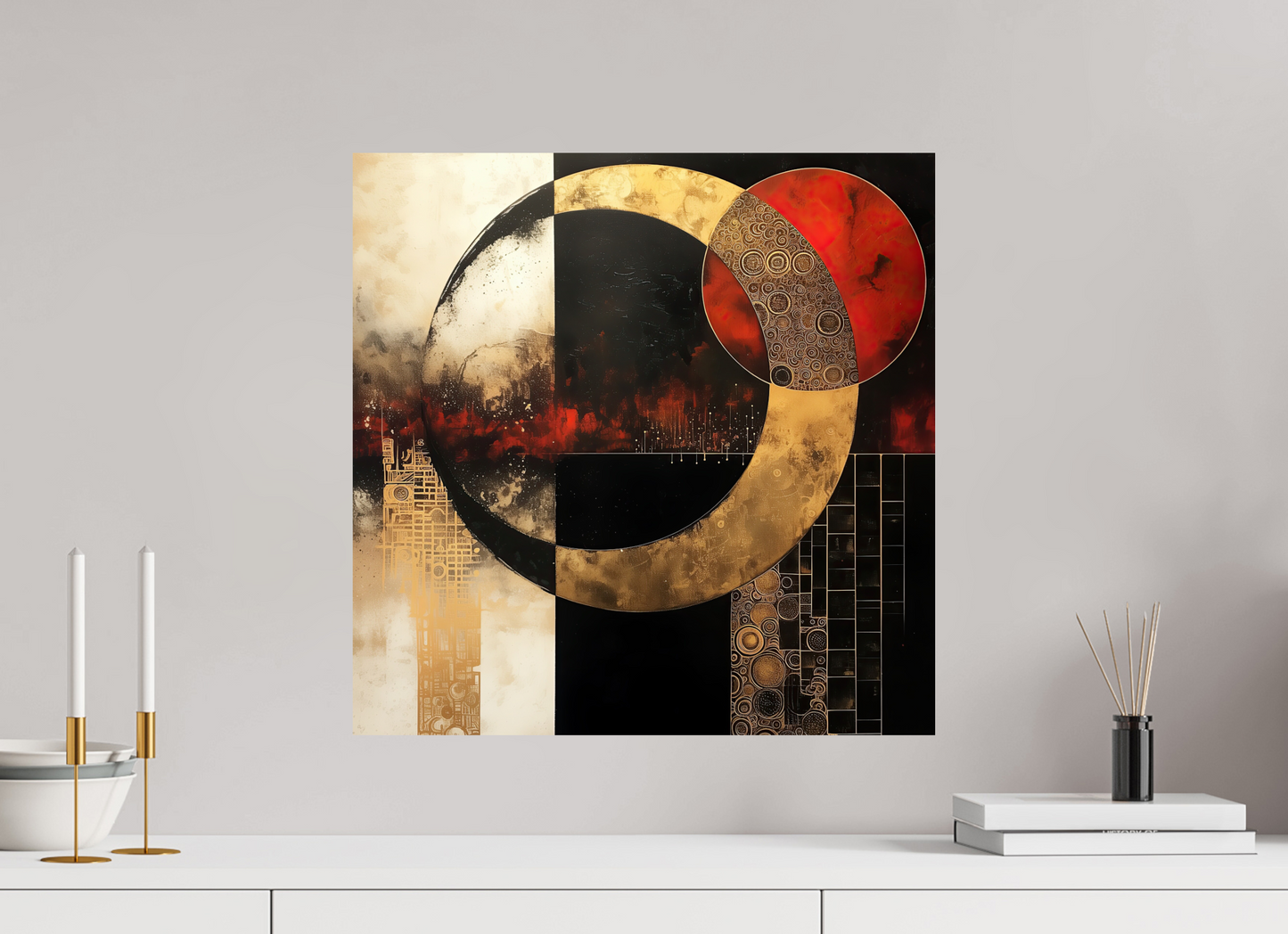 20 x 20″, Fine Art Print On Aluminum Dibond Gold Blood Moon