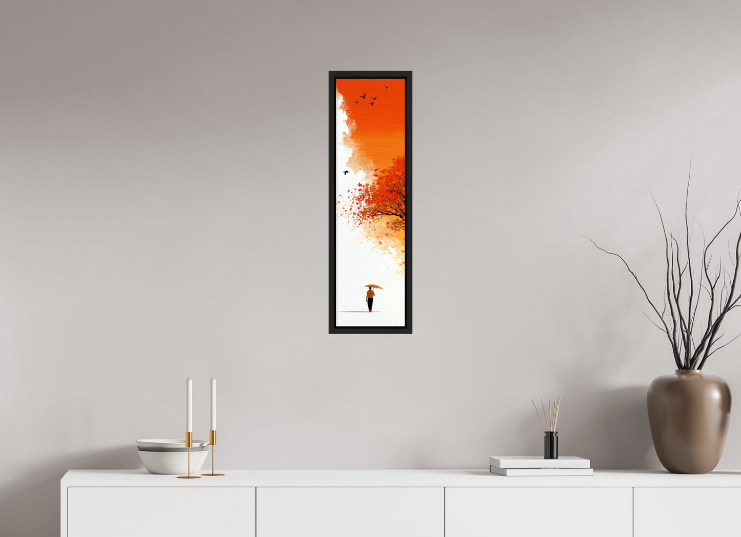 8 x 28.8″, Fine Art Print on Aluminum Dibond with Boarder Autumn Walk