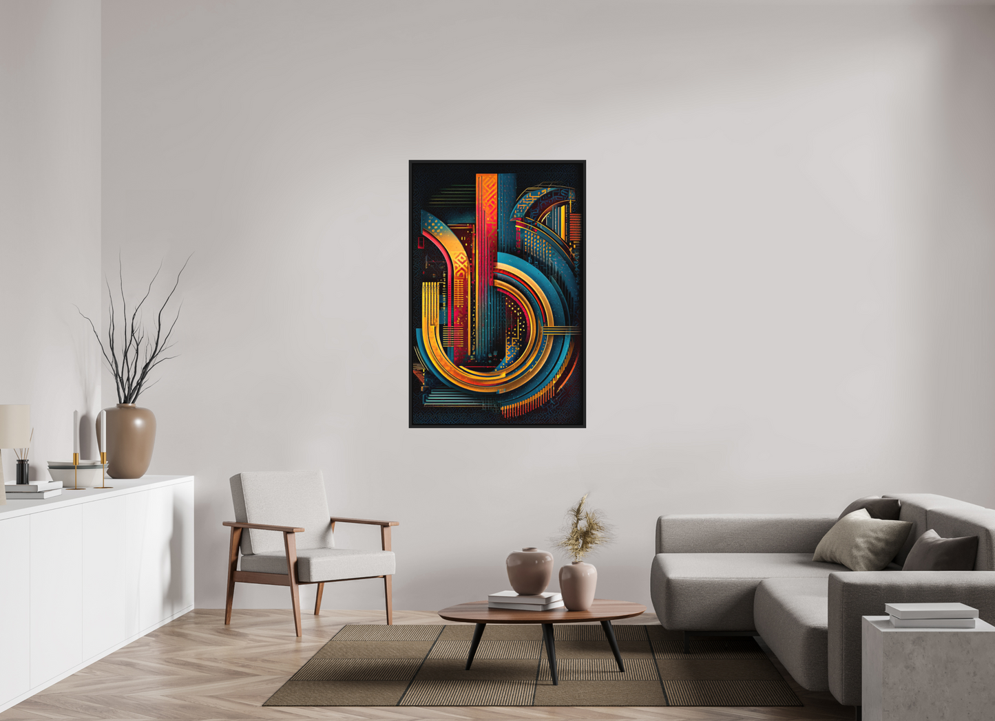 35 x 53.9″, Photo Print on Aluminum Backing with boarder Abstract Jazz