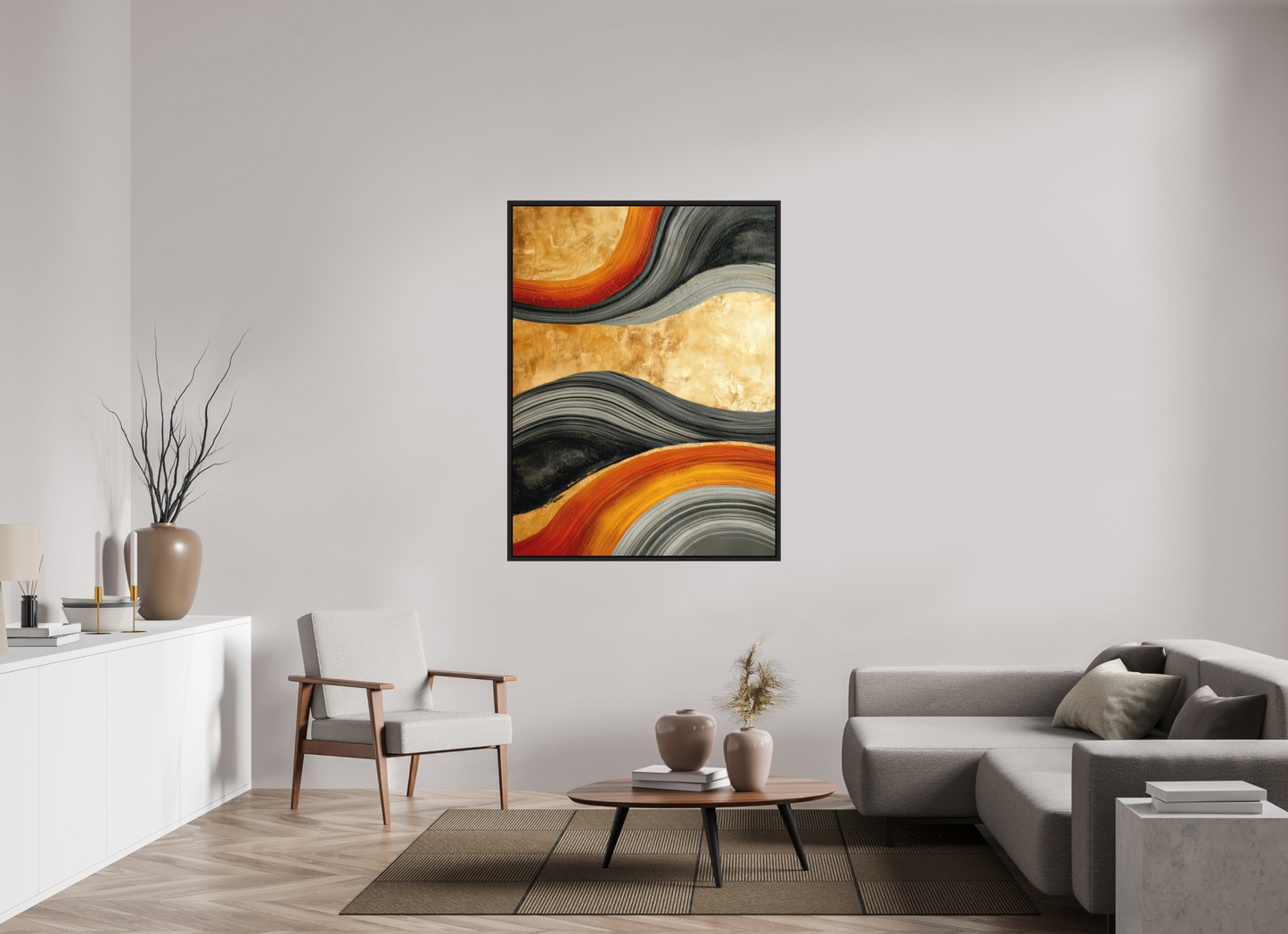 42 x 56″, Photo Print on Aluminum Backing with boarder Abstract Gold Geode 3