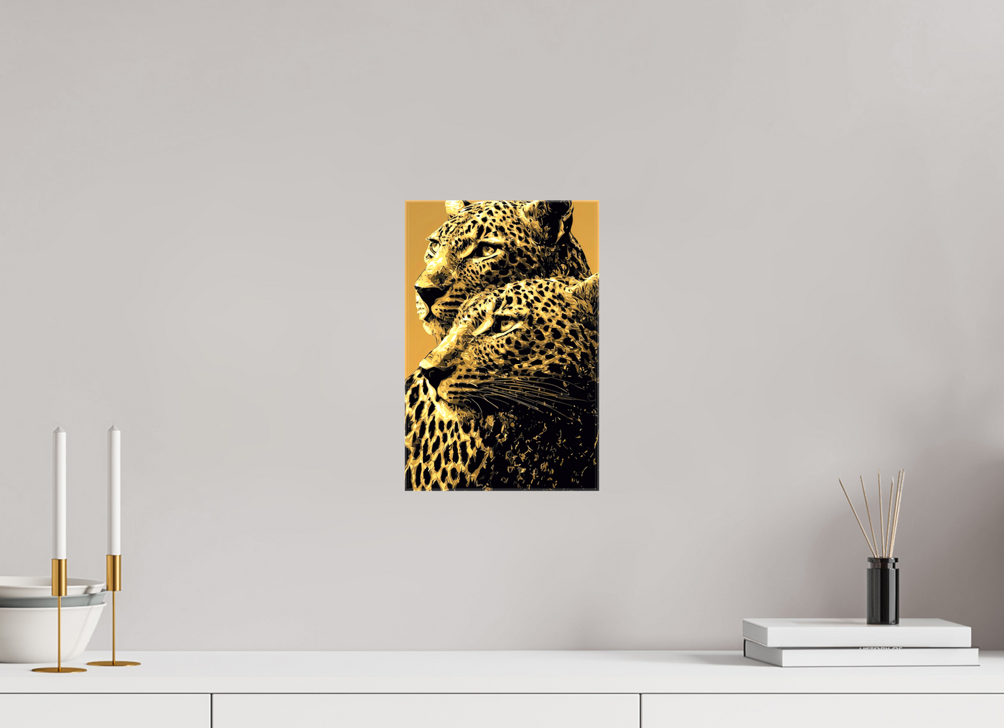 8 x 12.1″, Glossy Canvas Desert Cheetahs