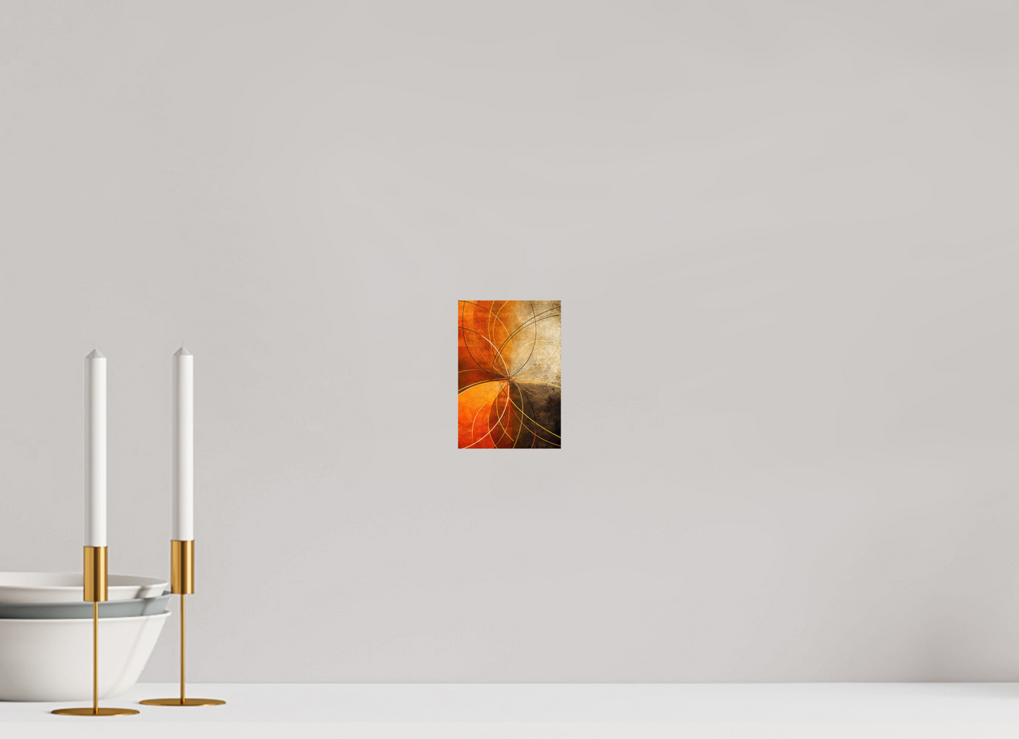 4 x 5.8″, Fine Art Print On Aluminum Dibond Abstract Rust Circles