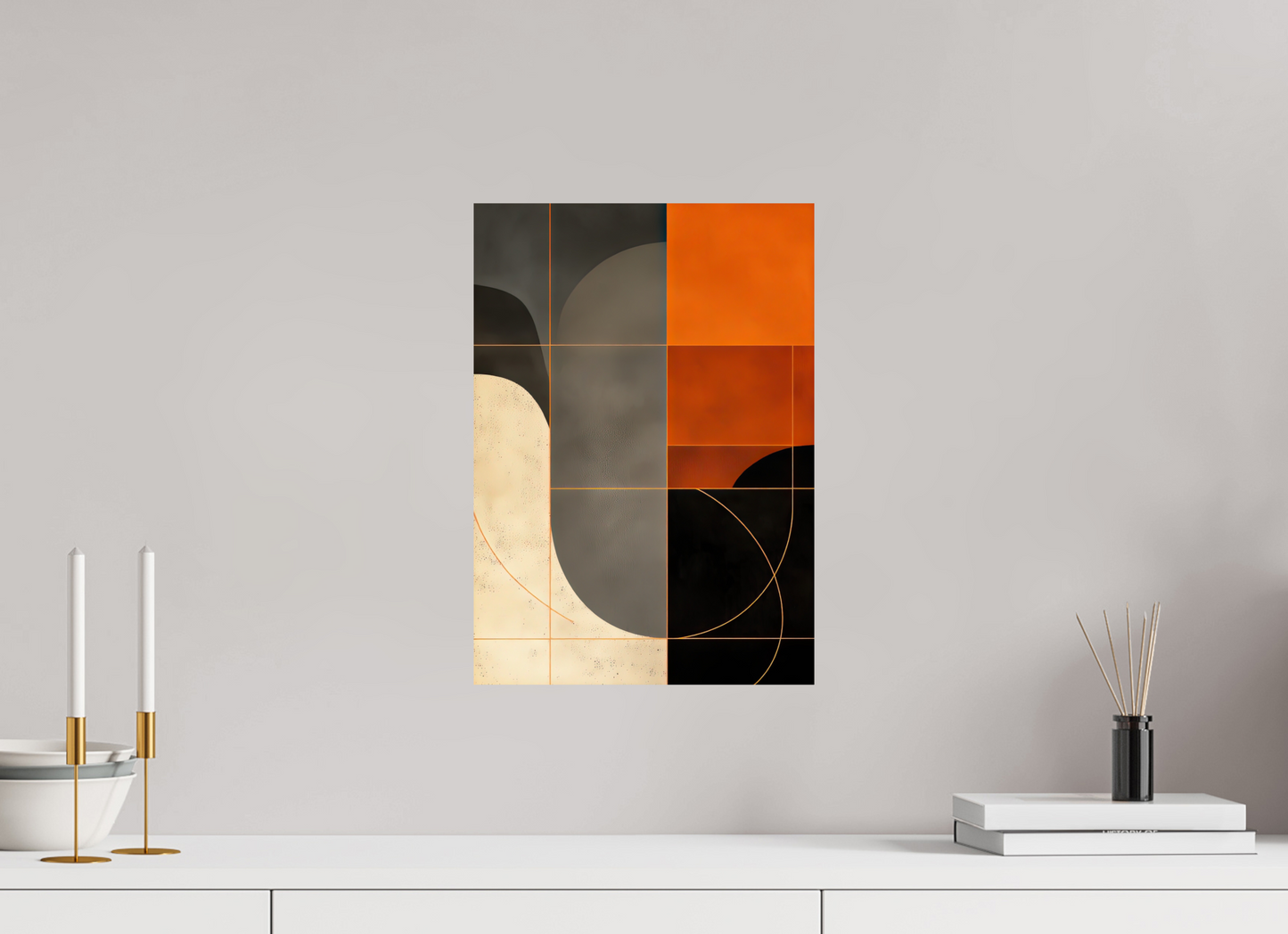 ISO A3 (29,7 x 42 cm), Fine Art Print On Aluminum Dibond Abstract Squares