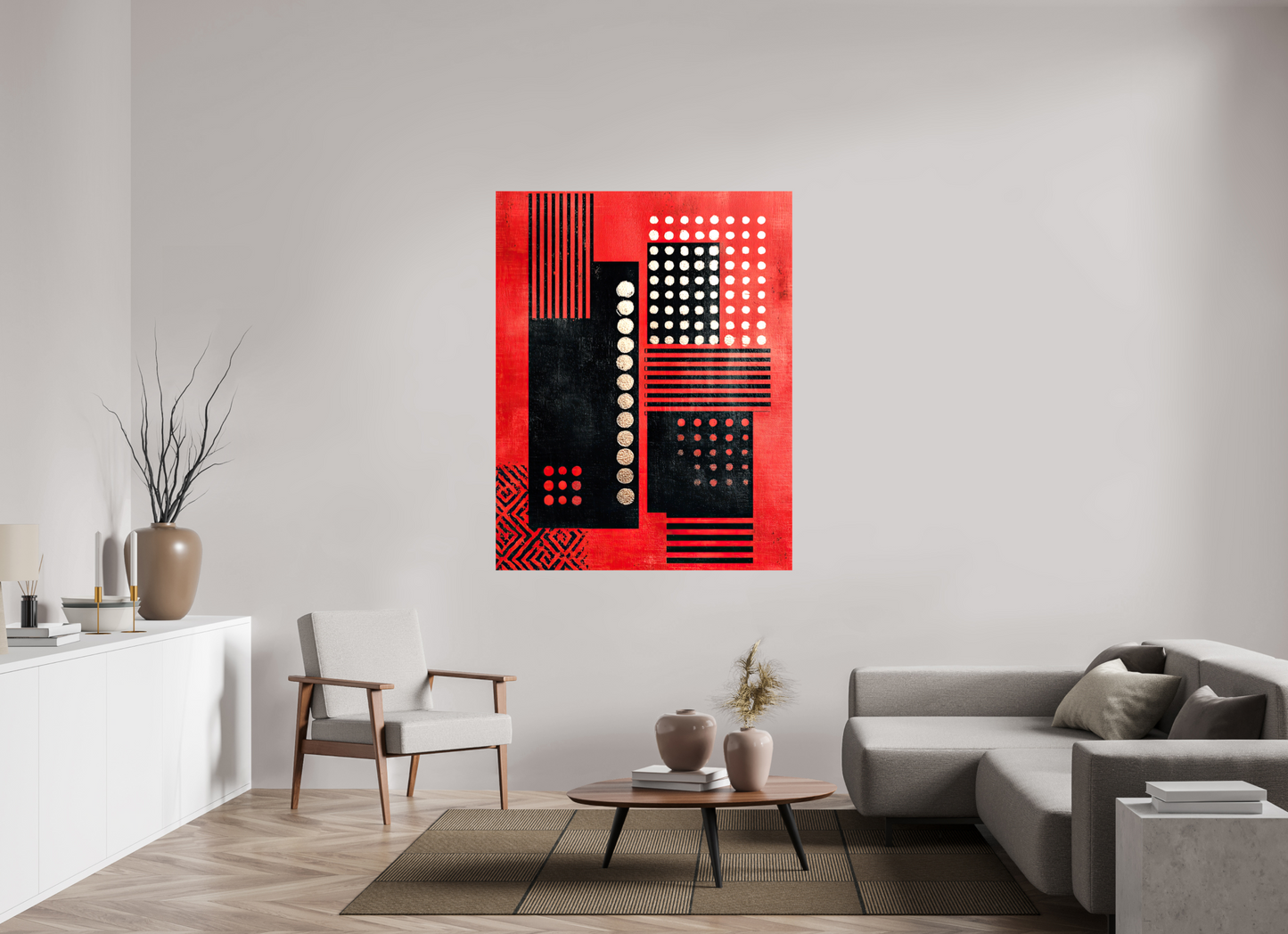 47 x 60.2″, Glossy Canvas Abstract Barcode