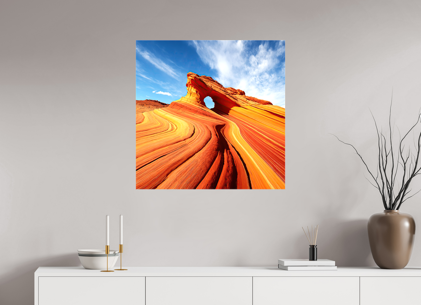 30 x 30″, Glossy Canvas Desert Rock Formation