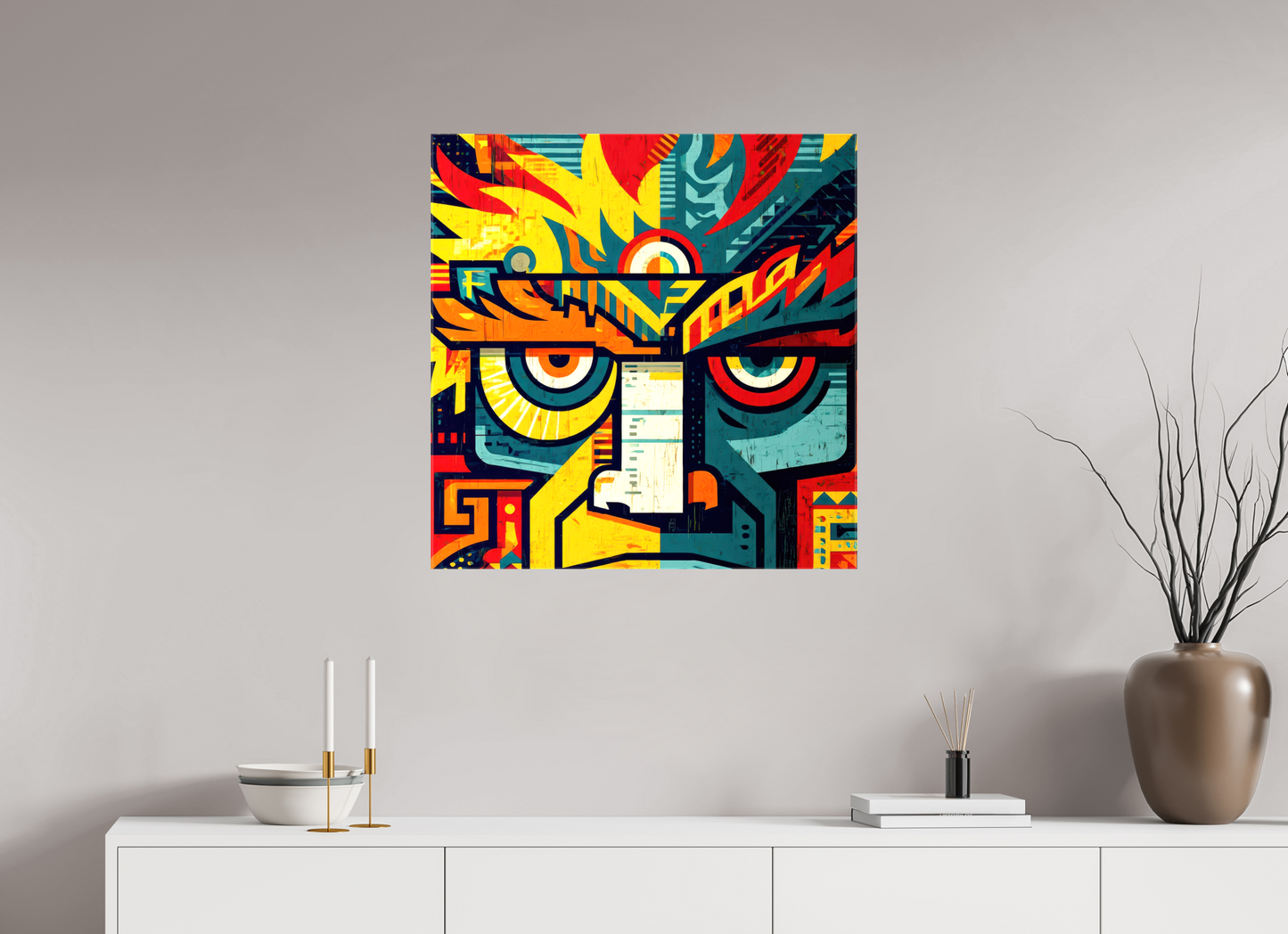 28 x 28.6″, Glossy Canvas Urban Tribal 2