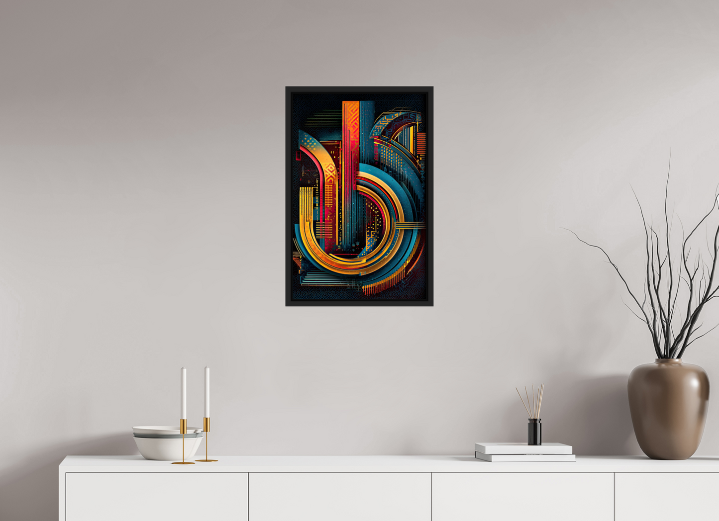 16 x 24.6″, Fine Art Print on Aluminum Dibond with Boarder Abstract Jazz