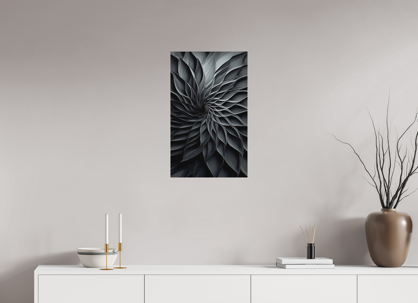 16 x 26.1″, Photo Print on Aluminum Backing Dark Flower 2