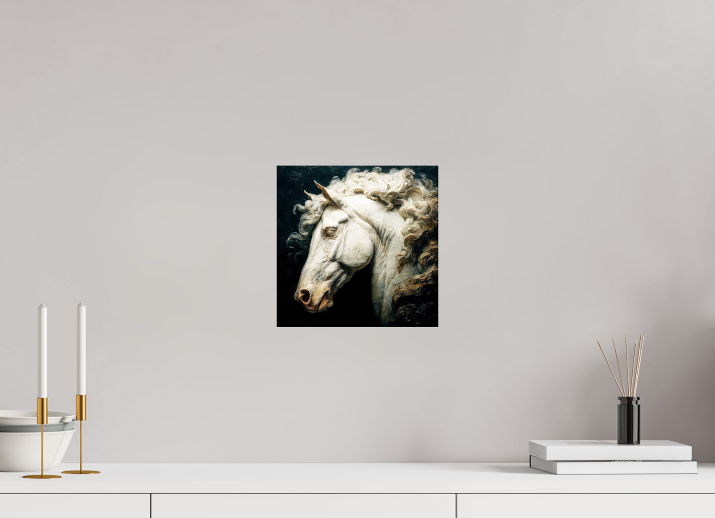 10 x 10″, Fine Art Print On Aluminum Dibond Pale Horse