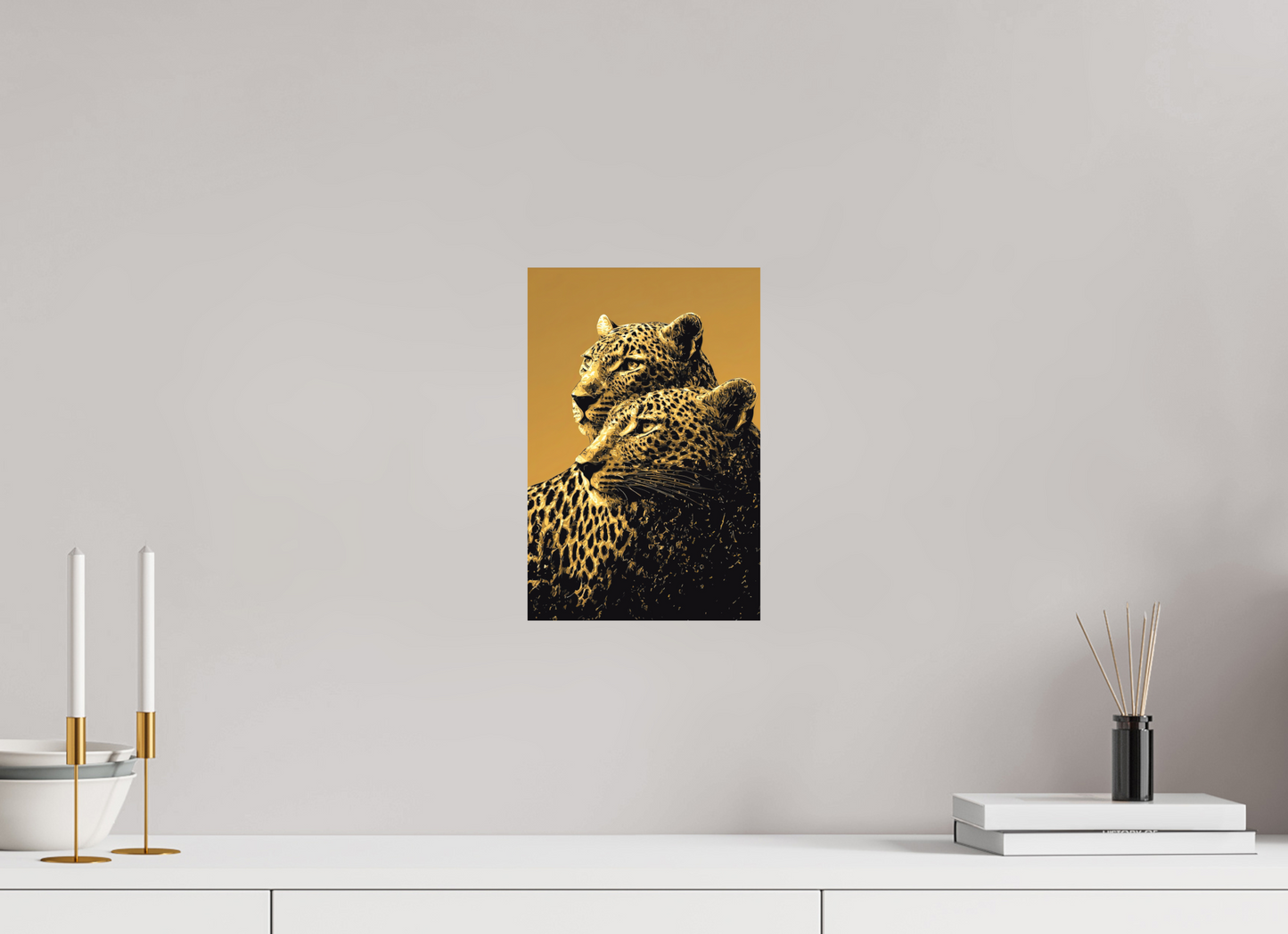 8 x 12.1″, Photo Print on Aluminum Backing Desert Cheetahs