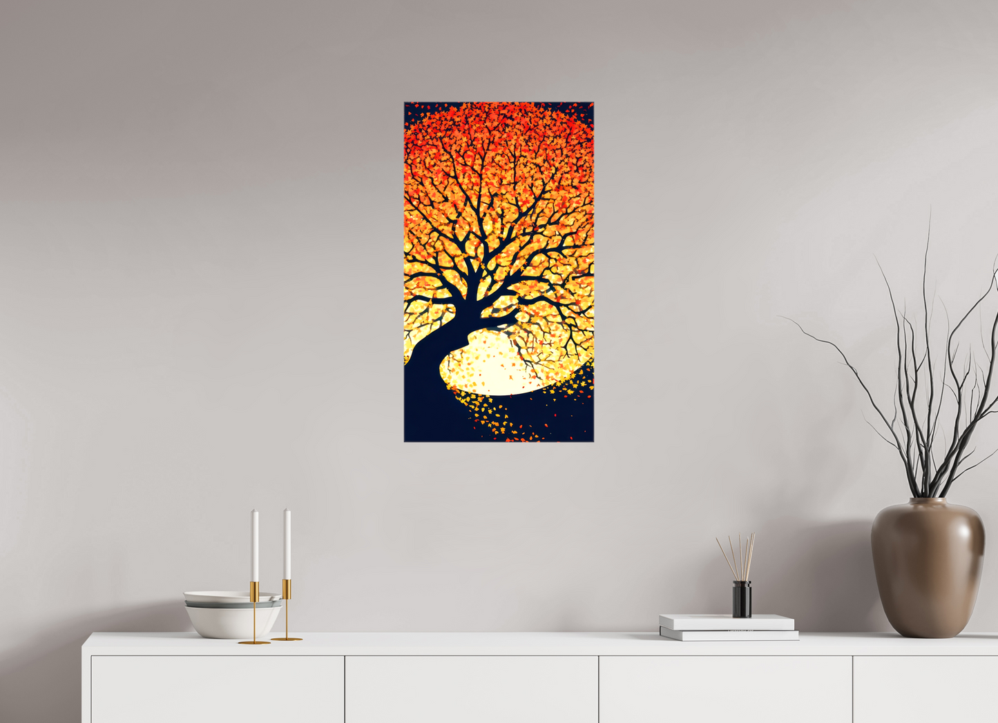 16 x 28.9″, Glossy Canvas Autumn Moon