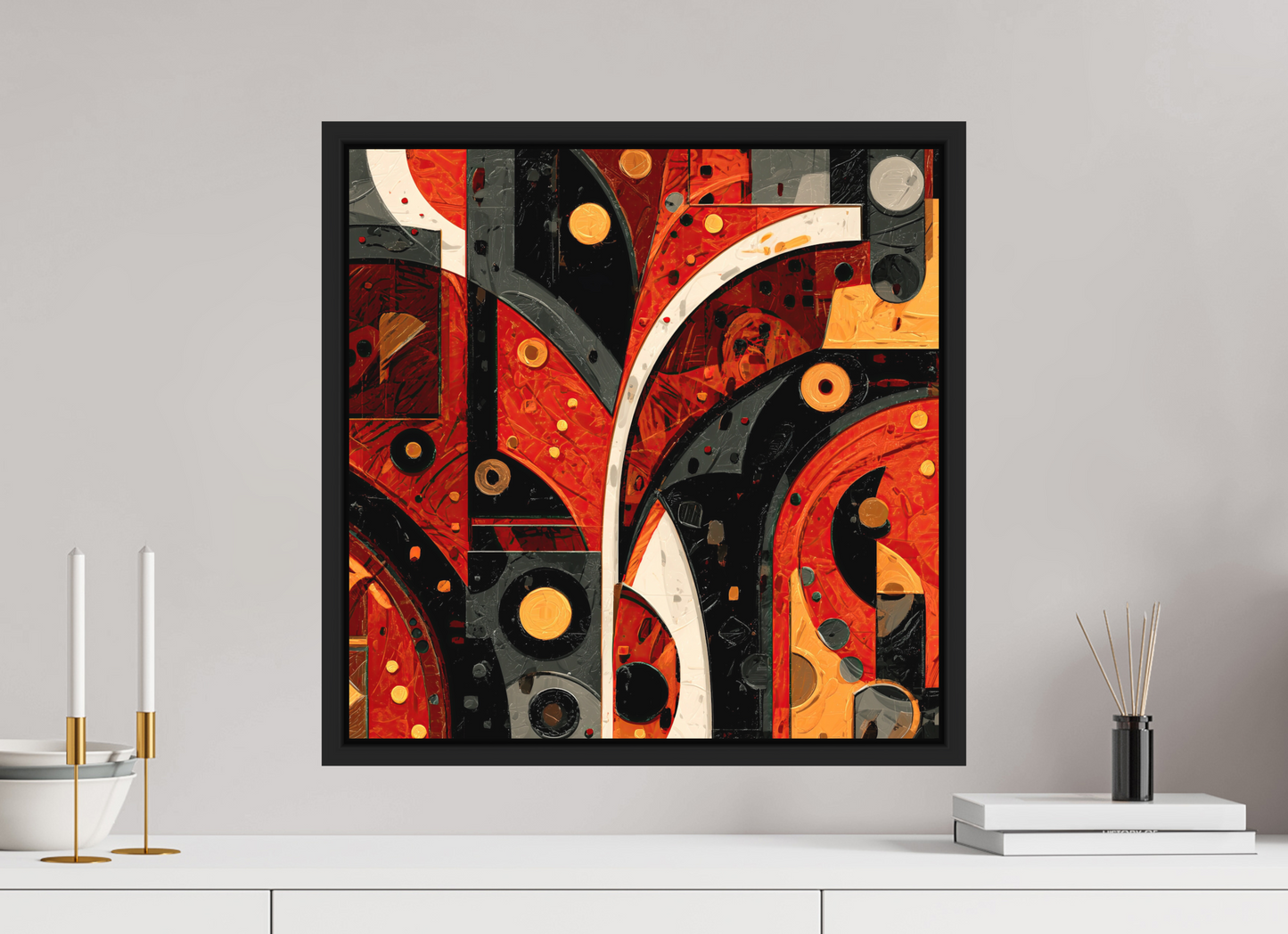 20 x 20″, Photo Print on Aluminum Backing with boarder Abstract Chaos
