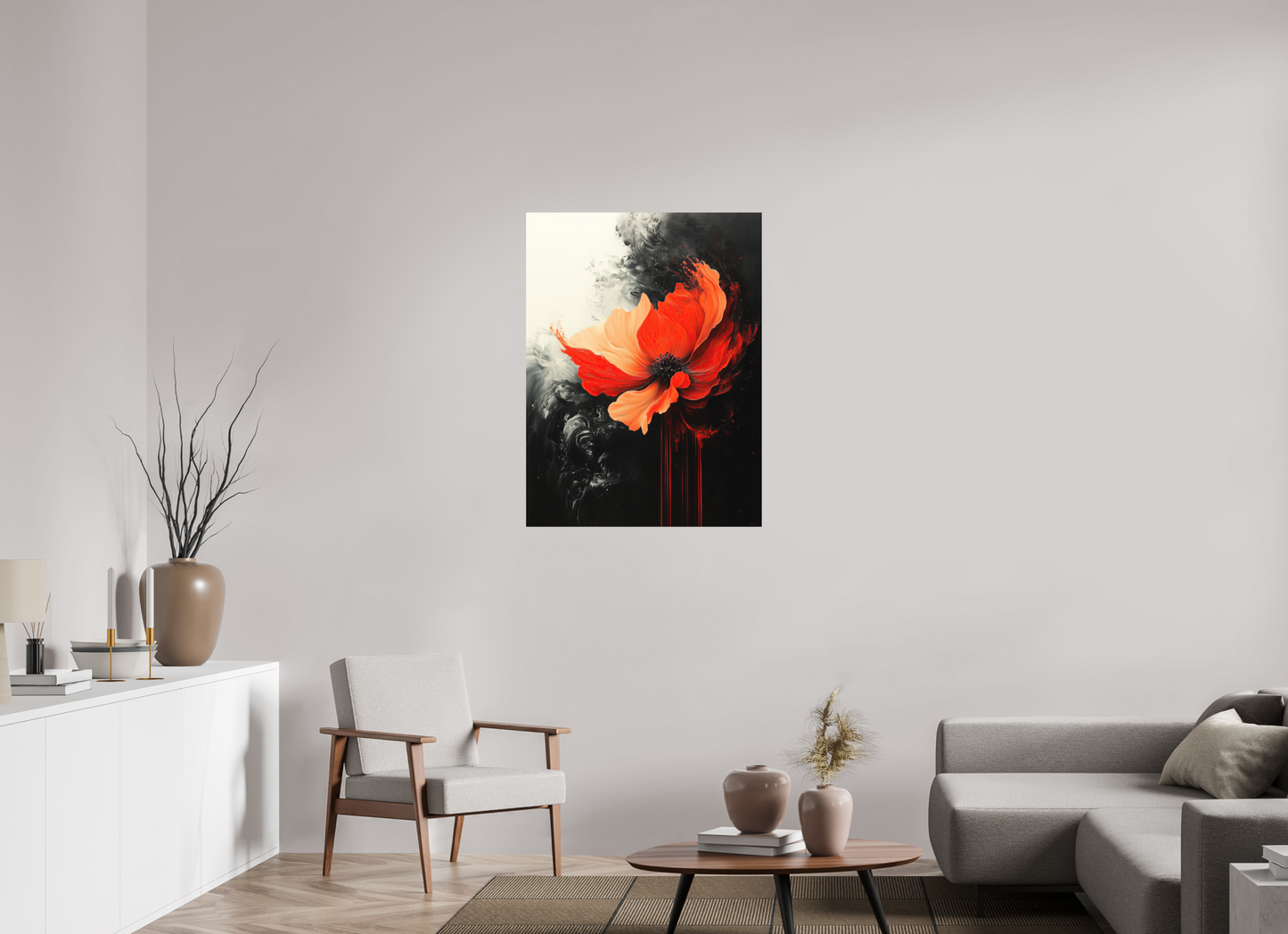 30 x 40″, Photo Print on Aluminum Backing Red Flower